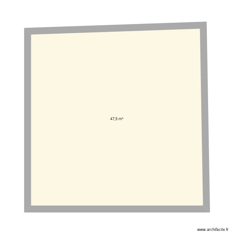 Étage pour les filles. Plan de 1 pièce et 48 m2