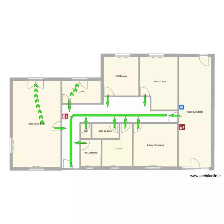 LOCAL GEM. Plan de 10  et 127 m²