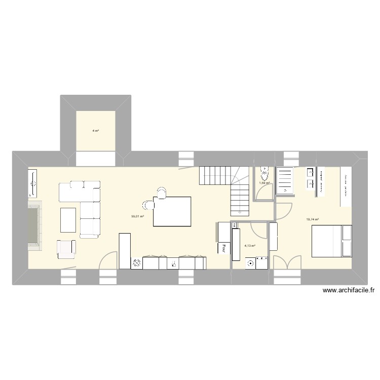 P&eacute;cheret. Plan de 0 pièce et 0 m2