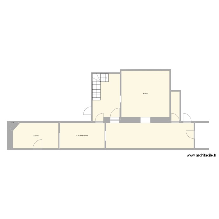 KW réno CAUX. Plan de 4 pièces et 45 m2