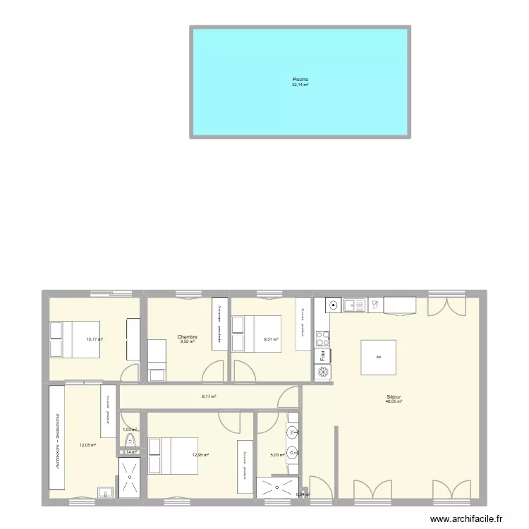 Maison + extension 2. Plan de 