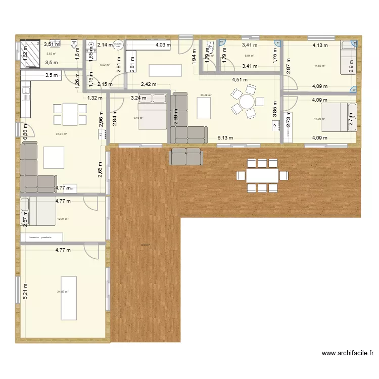 Plan 1. Plan de 11 Pièces et 153 m²