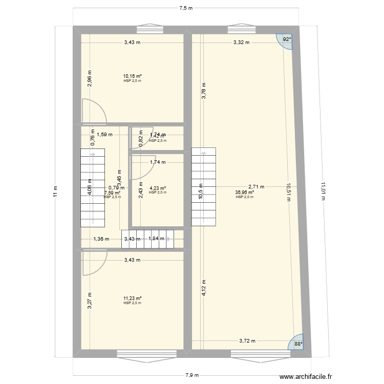 2eme etage ( duplex ) chambres + SDB. Plan de 0 pièce et 0 m2