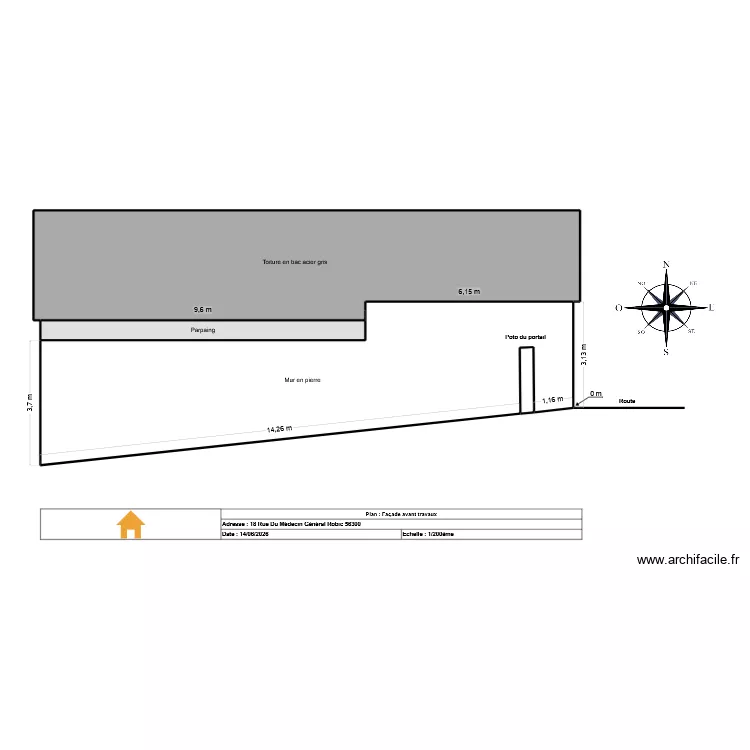 Façade Avant 1. Plan de 4 et 106 m² Façade Avant 1. Plan de 4 et 106 m²