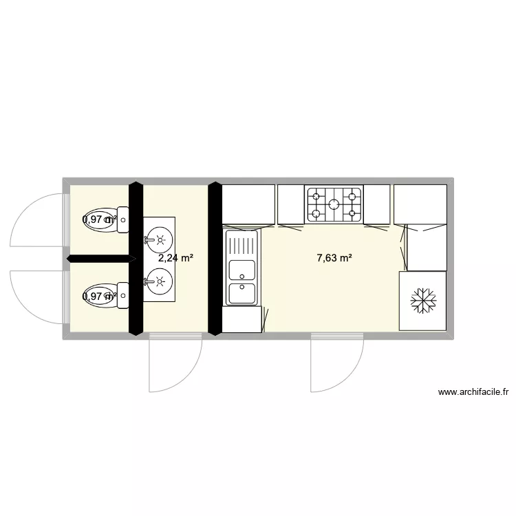 kitchen container. Plan de 