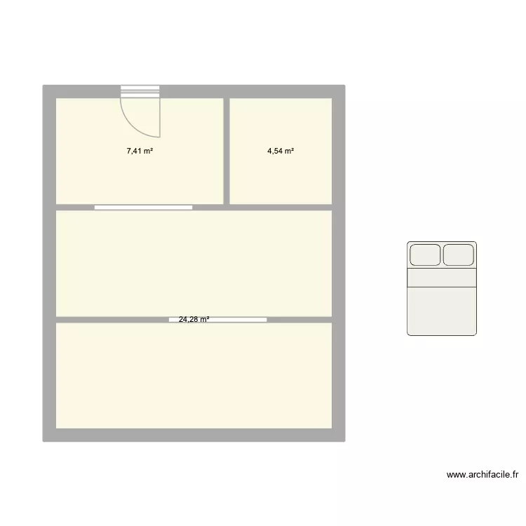essai conteneur. Plan de 3 Pièces et 36 m²