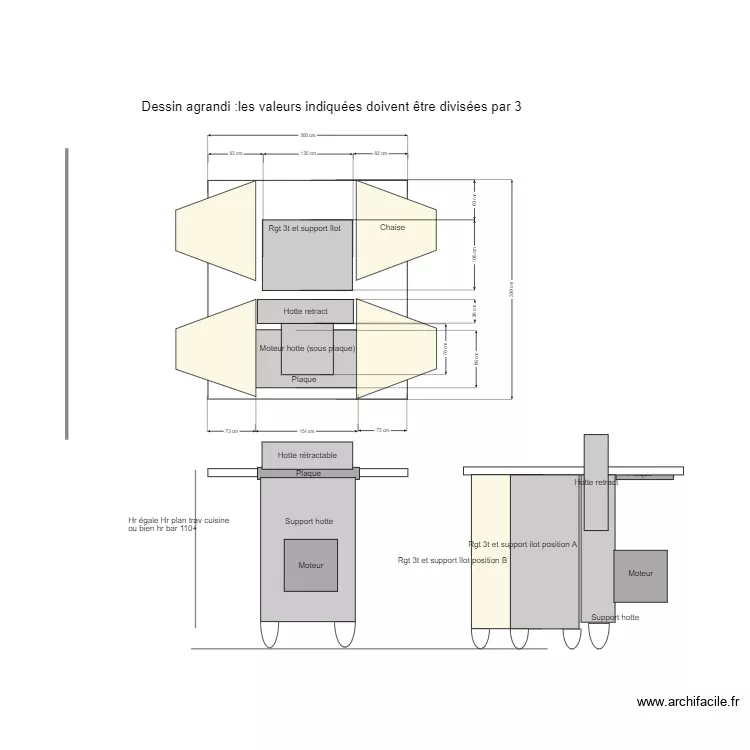 position equipt sous ilot 1.1*01 Hr std 94 . Plan de 