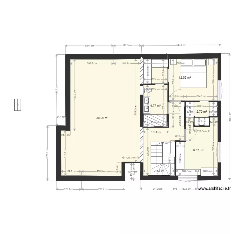 natacha surelevation 2026-3. Plan de 21  et 373 m²