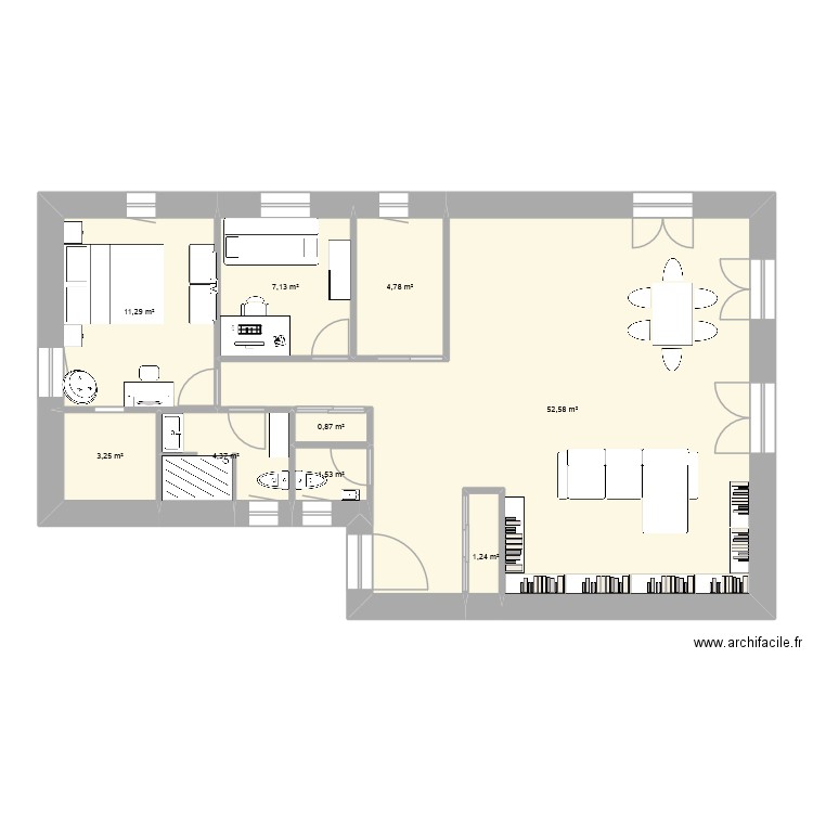 lot23dec25. Plan de 9 pièces et 87 m2