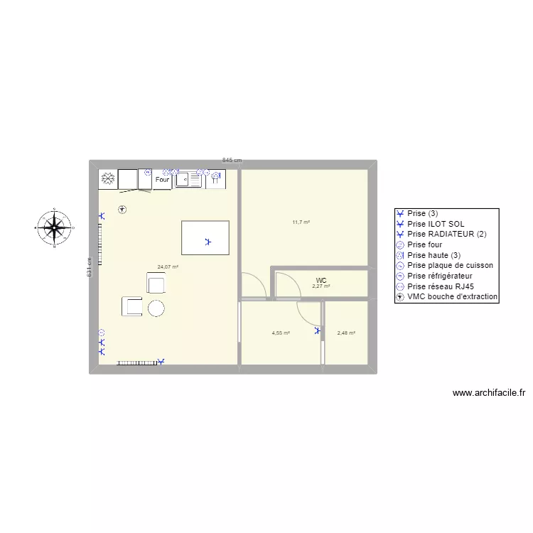 appt 3 (1chambre au 1er). Plan de 