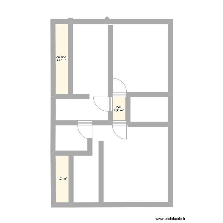 moirin. Plan de 3 pièces et 6 m2