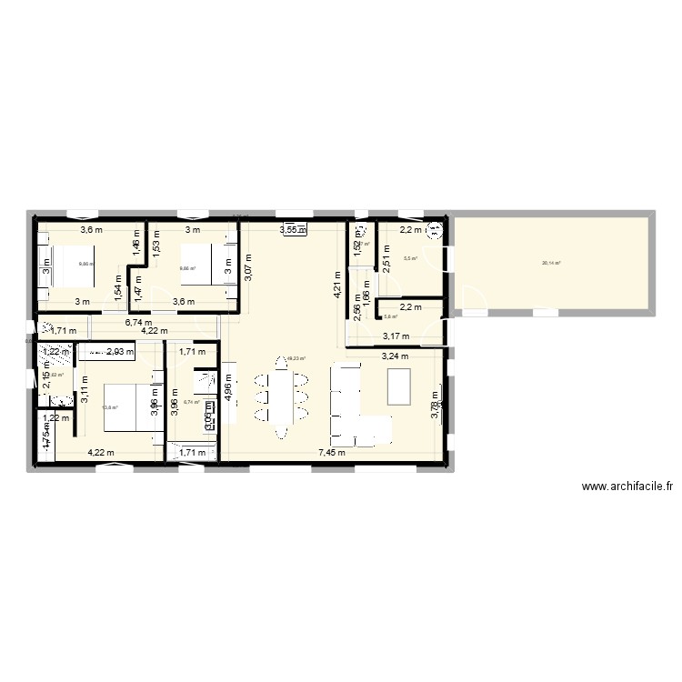 talboterie 2. Plan de 13 pièces et 125 m2