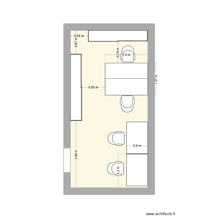 labo plan 3. Plan de 1 pièce et 17 m2
