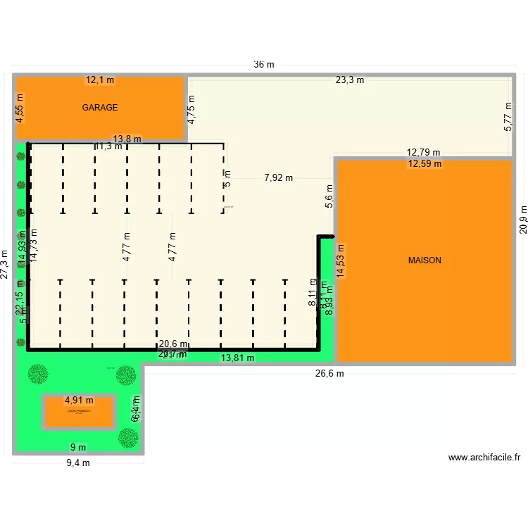 faidherbe exterieur. Plan de 5  et 780 m²