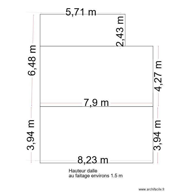 toiture plan projeté. Plan de 0 pièce et 0 m2