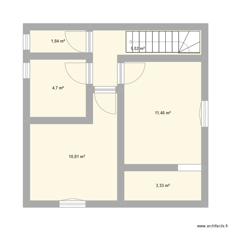 ETAGE V2. Plan de 6 pièces et 37 m2