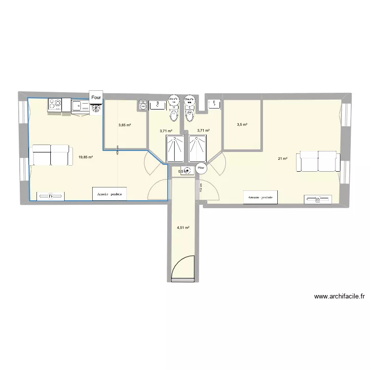 2 STUDIOS au 61 PERI V2. Plan de 2 STUDIOS au 61 PERI V2. Plan de