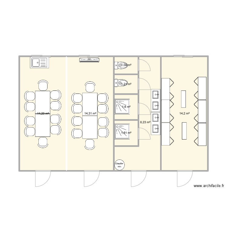 EGCS - CHANTIER GENAS. Plan de 8 pièces et 57 m2