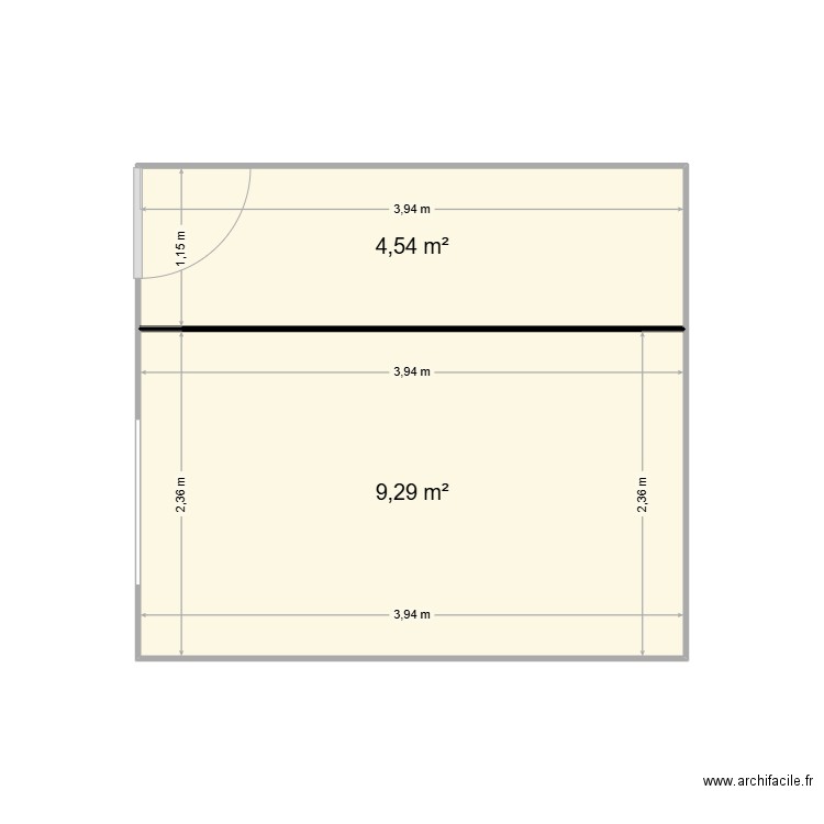 Cabane mouton tauzuc. Plan de 2 pièces et 14 m2