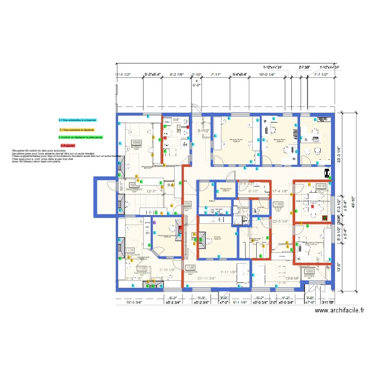 264 de l'indurtrie - Avec prises à conserver et ajouter. Plan de 14 pièces et 267 m2