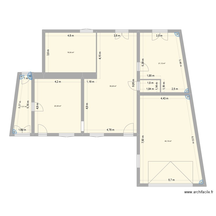 maison 1. Plan de 6 pièces et 144 m2