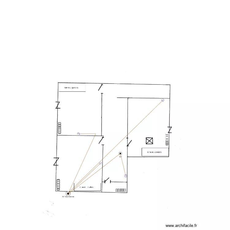 R&eacute;seau RJ45 1er maison pouilly. Plan de 