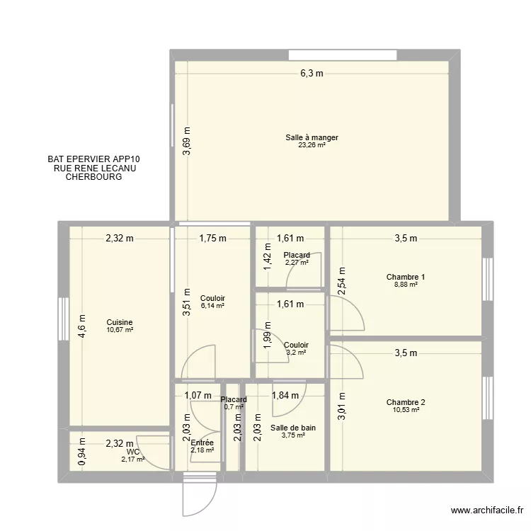 BAT EPERVIER APP10. Plan de 11 et 74 m² BAT EPERVIER APP10. Plan de 11 et 74 m²