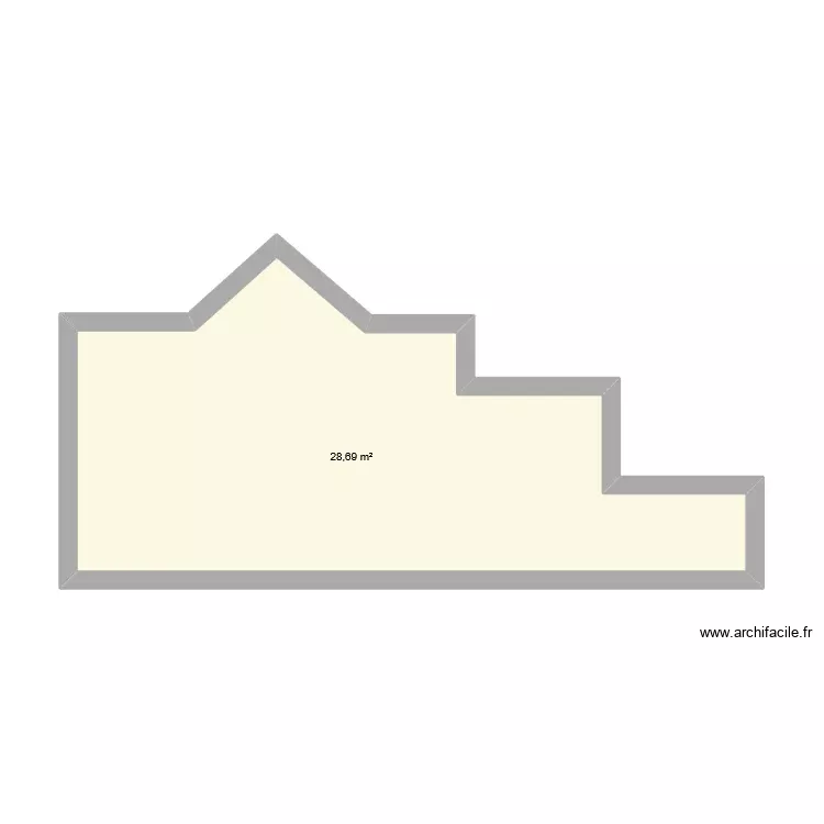 Base. Plan de 1 Pièce et 29 m²