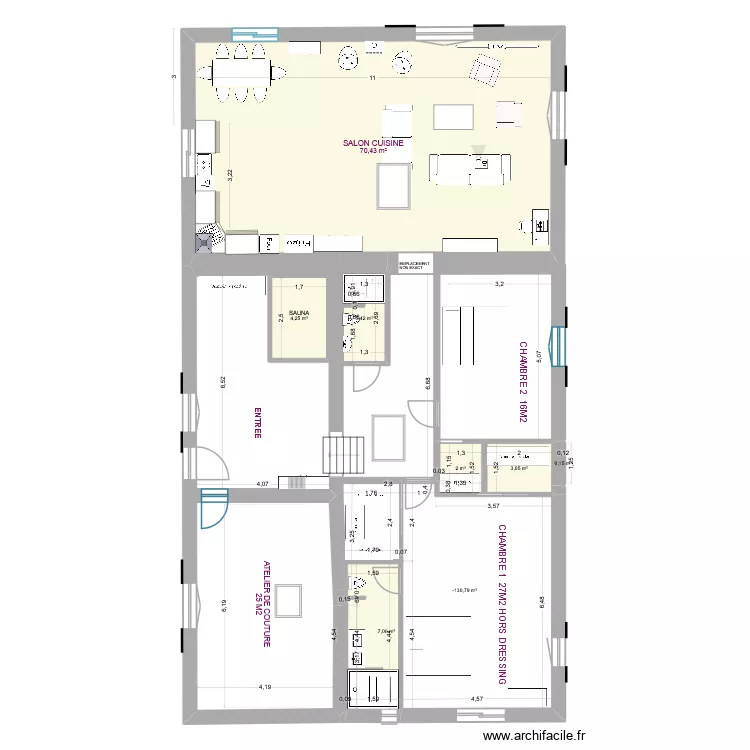 GRANGE RENOVATION JANVIER 2025. Plan de 11  et 175 m²