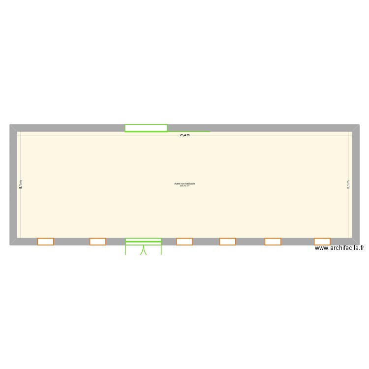 ecuries piedalet 1. Plan de 1 pièce et 206 m2