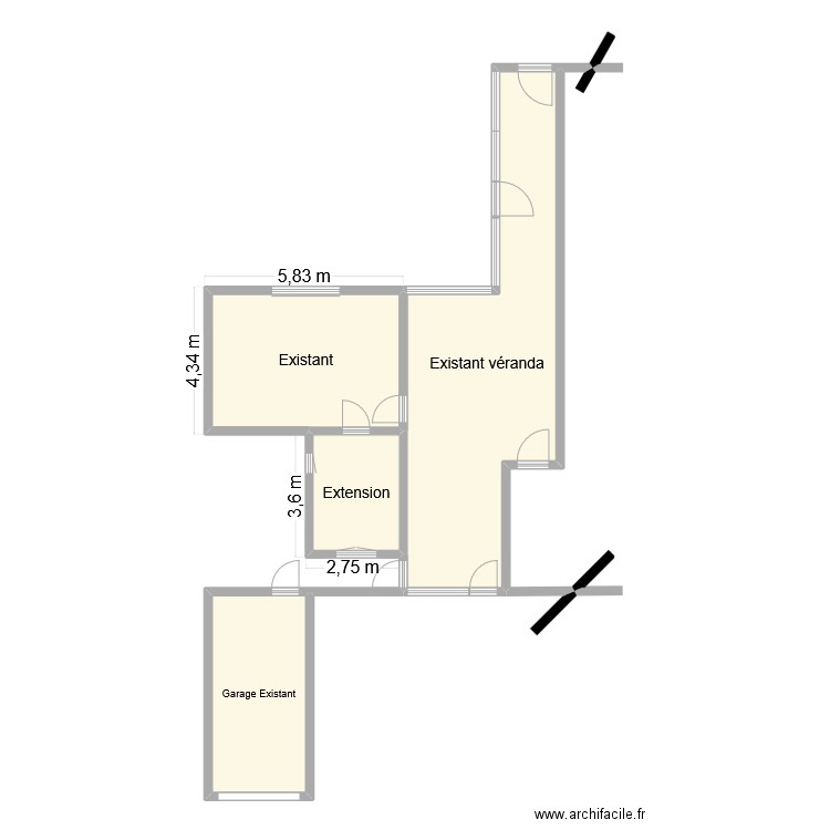 DP 4. Plan de 4 pièces et 89 m2