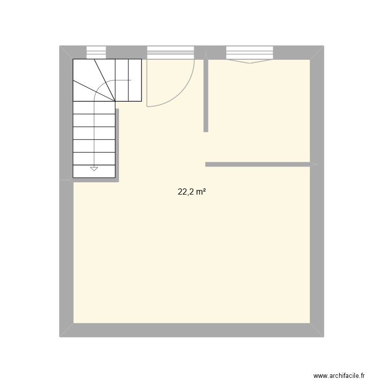 DONVILLE. Plan de 1 pièce et 22 m2