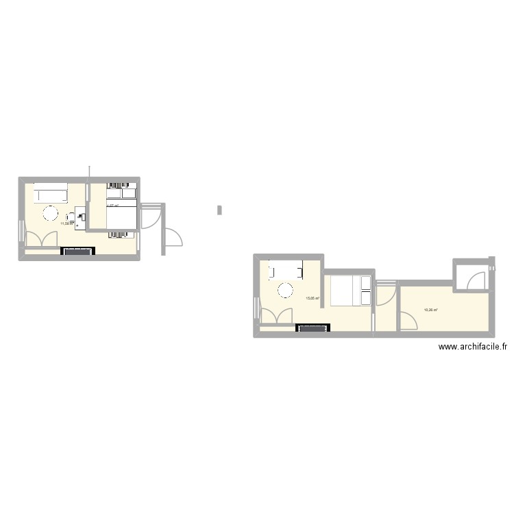 appart oullins. Plan de 4 pièces et 42 m2