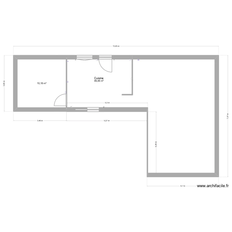 CUISINE. Plan de 2  et 60 m²