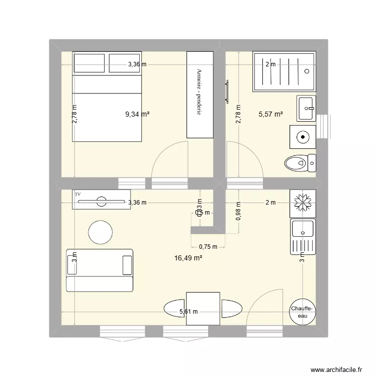 T2 Gond Pontouvre n°2. Plan de T2 Gond Pontouvre n°2. Plan de