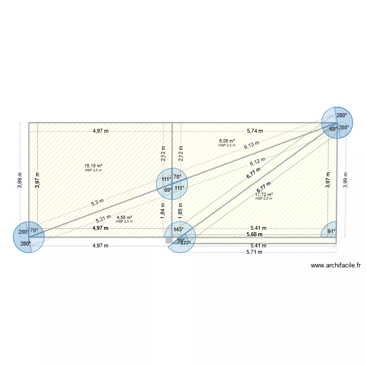 Plan exterieur bloc a bancher. Plan de 
