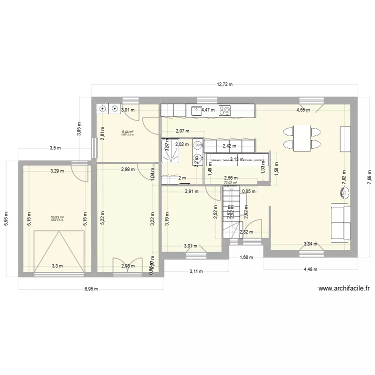 Version 3. Plan de 3  et 102 m²