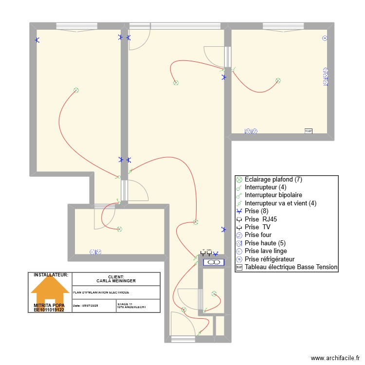 CARLA 11 ANDERLECHT. Plan de 7 pièces et 76 m2