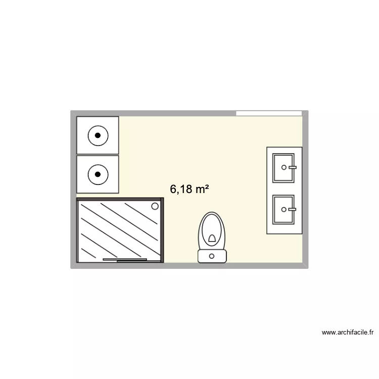 corteza sdb. Plan de 1 et 6 m² corteza sdb. Plan de 1 et 6 m²