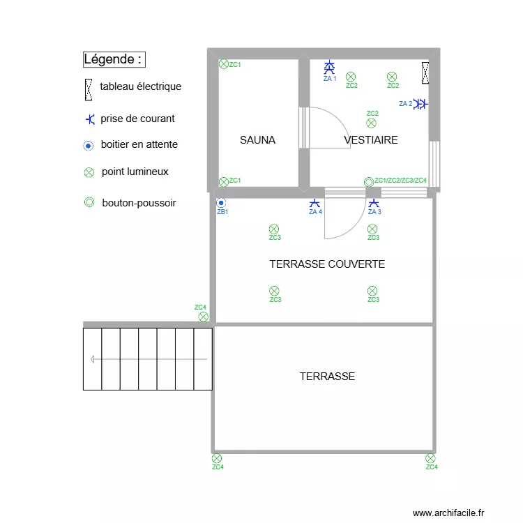 ST-RE (Sauna). Plan de 