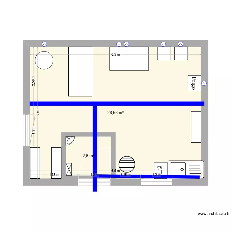laboratoire transfo. Plan de 2  et 35 m²