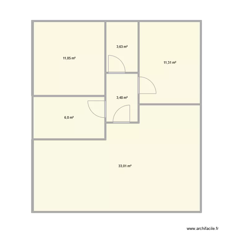 Maison Lucas. Plan de 6 pièces et 70 m²
