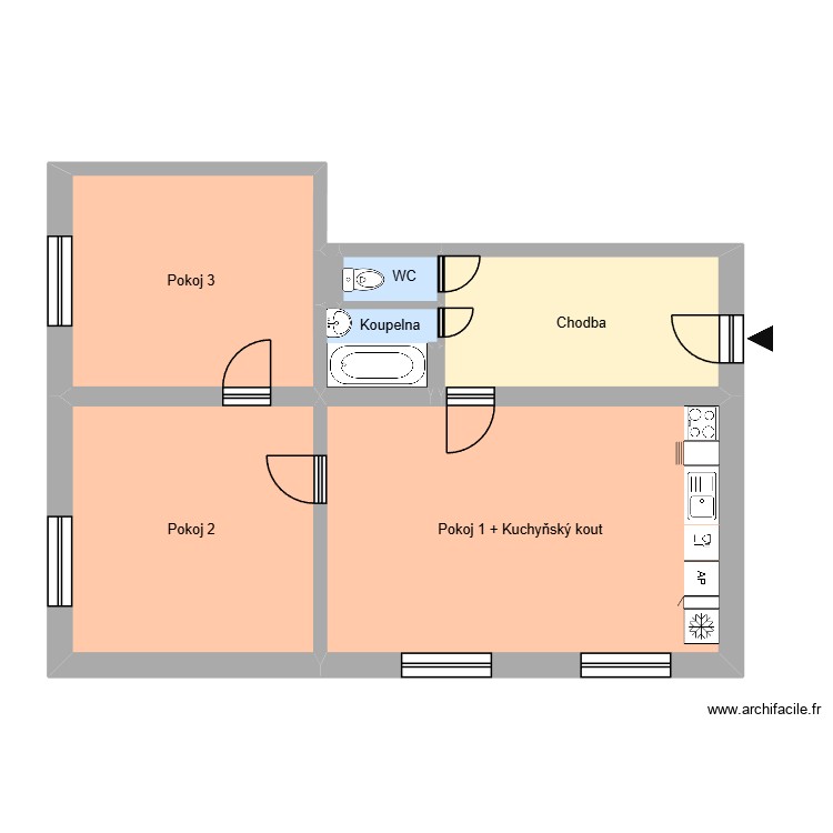 Matěje Kopeckého 635, byt 5. Plan de 0 pièce et 0 m2 Matěje Kopeckého 635, byt 5. Plan de 0 pièce et 0 m2