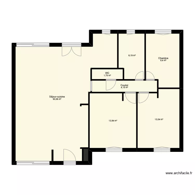 BACH. Plan de 8  et 99 m²