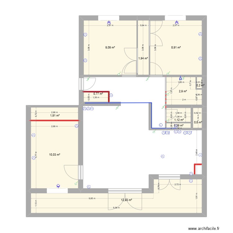 clavières 15  plomb. Plan de 12 pièces et 51 m2