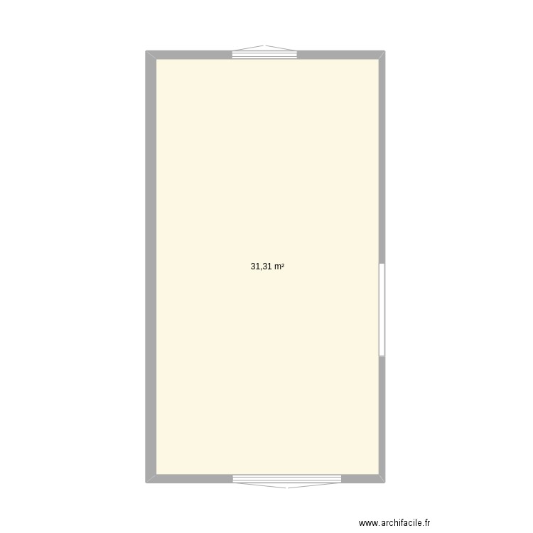 cuisine. Plan de 1 pièce et 31 m2