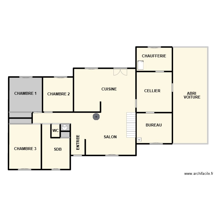 ANGIBAUD. Plan de 13 pièces et 252 m2