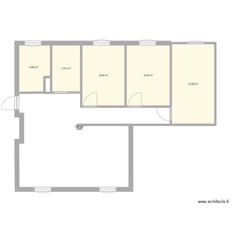 34rmu. Plan de 6 pièces et 41 m2