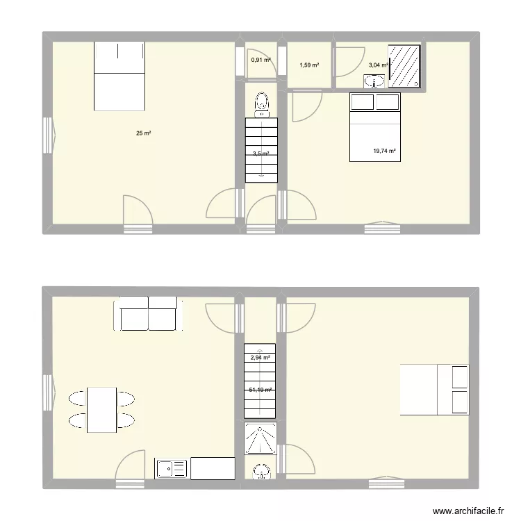 Aimargues P4. Plan de 8 pièces et 108 m²