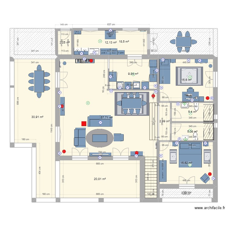 Montauroux étage avec meubles. Plan de 0 pièce et 0 m2